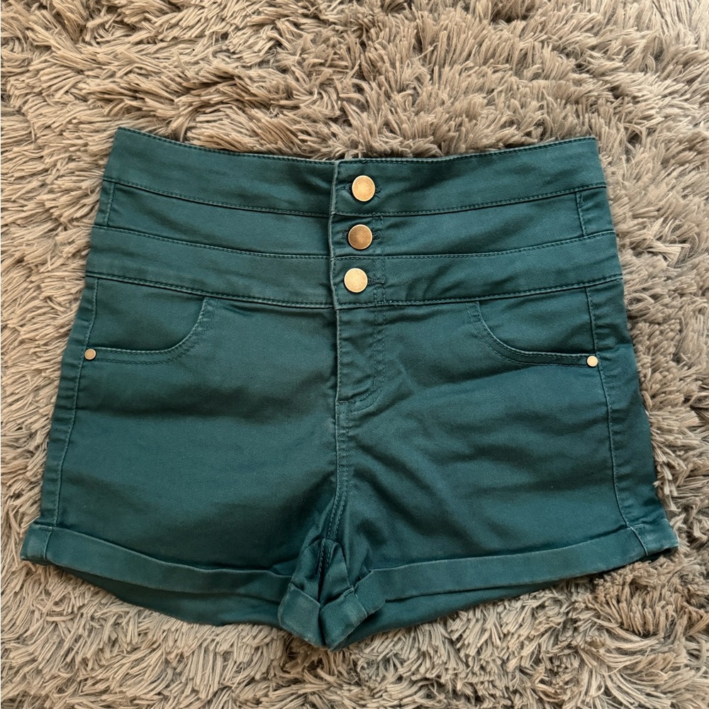 Love Fire high rise shorts size 3 teal